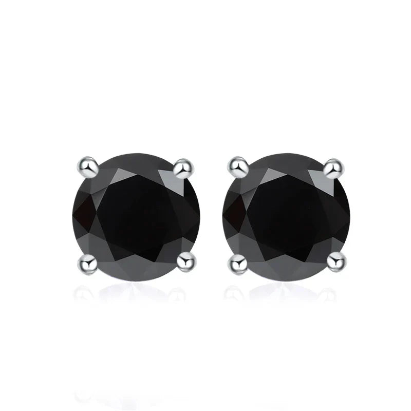 0.5ct 1ct 2ct Moissanite Stud Earrings for Women 925 Sterling Silver Pink Black Blue Grey Sparkling Lab Diamond Earring