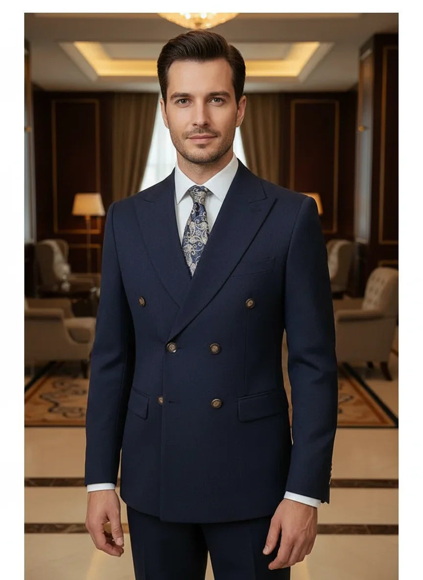 Elegant Man Suit 2 piece set Modern Wedding Party outfit Suits for Men Stylish Business office suit banquet attire