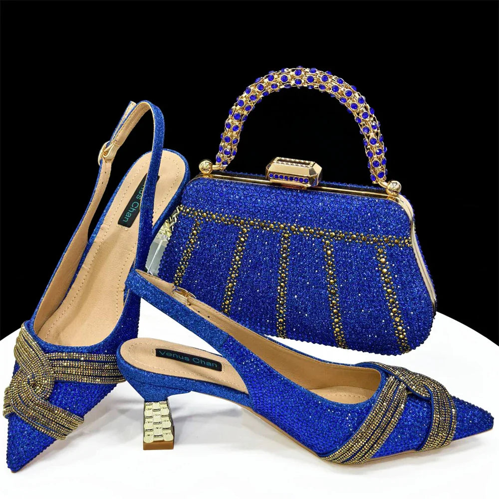 Black Hollow Design With Pointed Shoes And Fashion Three-Dimensional Bag