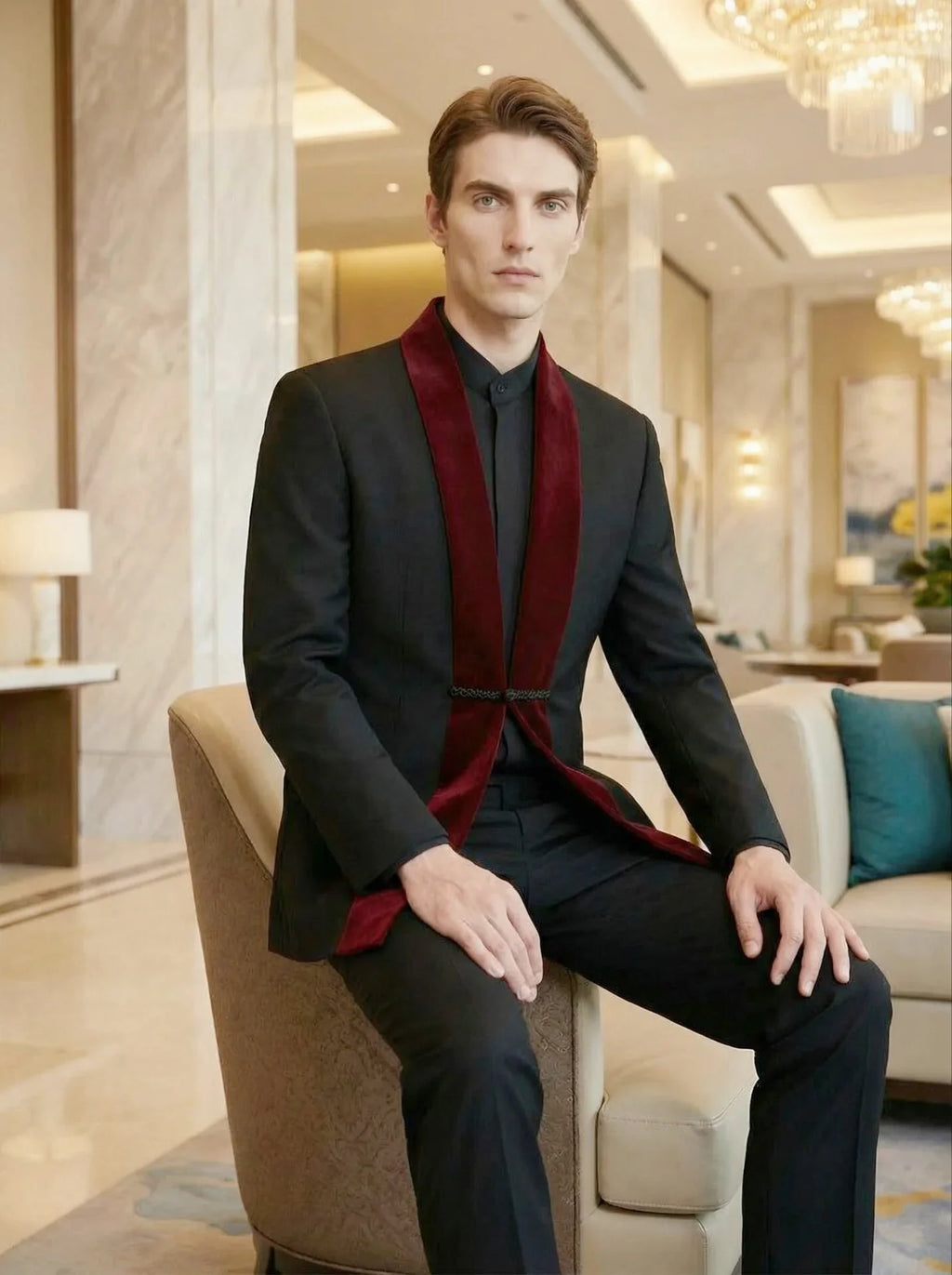 Men Formal Slim Fit Tuxedo Prom Suit Male Groom Wedding Blazers High Quality Groomsman Luxury Dress Business Banquet Party Suit