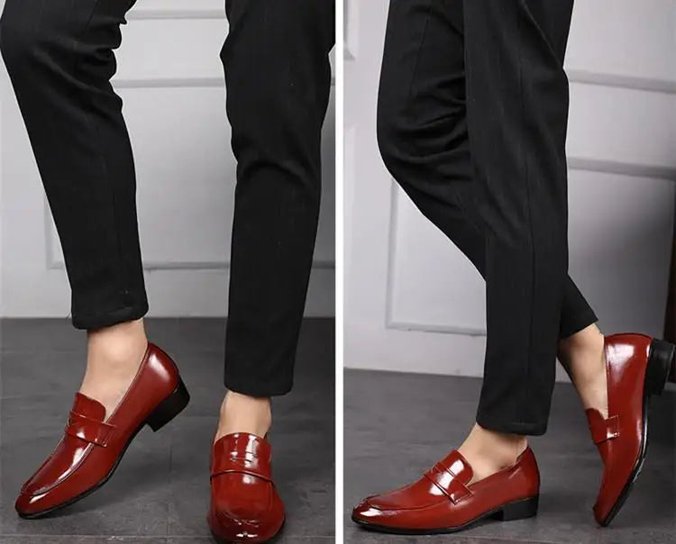 Business Pointed Toe Men's Formal Loafers Shoes Spring Autumn New Legitimate Leather Footwear Cheap Clearance Social Shoe Male