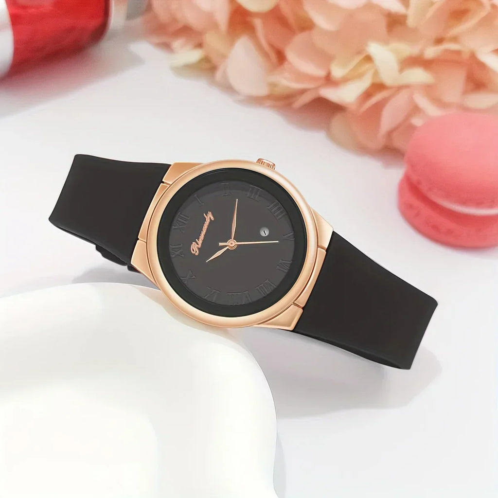 Fashion Roma Dial Women Calendar Quartz Watches Casual Silicone Band Ladies Sports Wristwatch Reloj Mujer