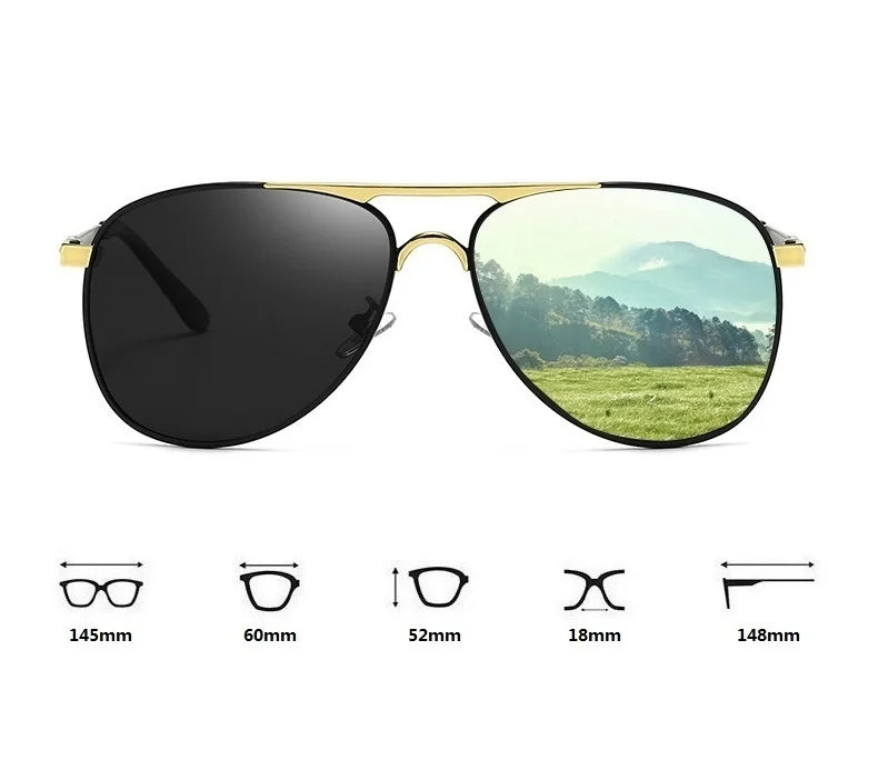 Luxury Pilot Polarized Sunglasses Men Women Driving Fishing Retro Sun Glasses Brand Designer Male Metal Sunglasses For Man UV400