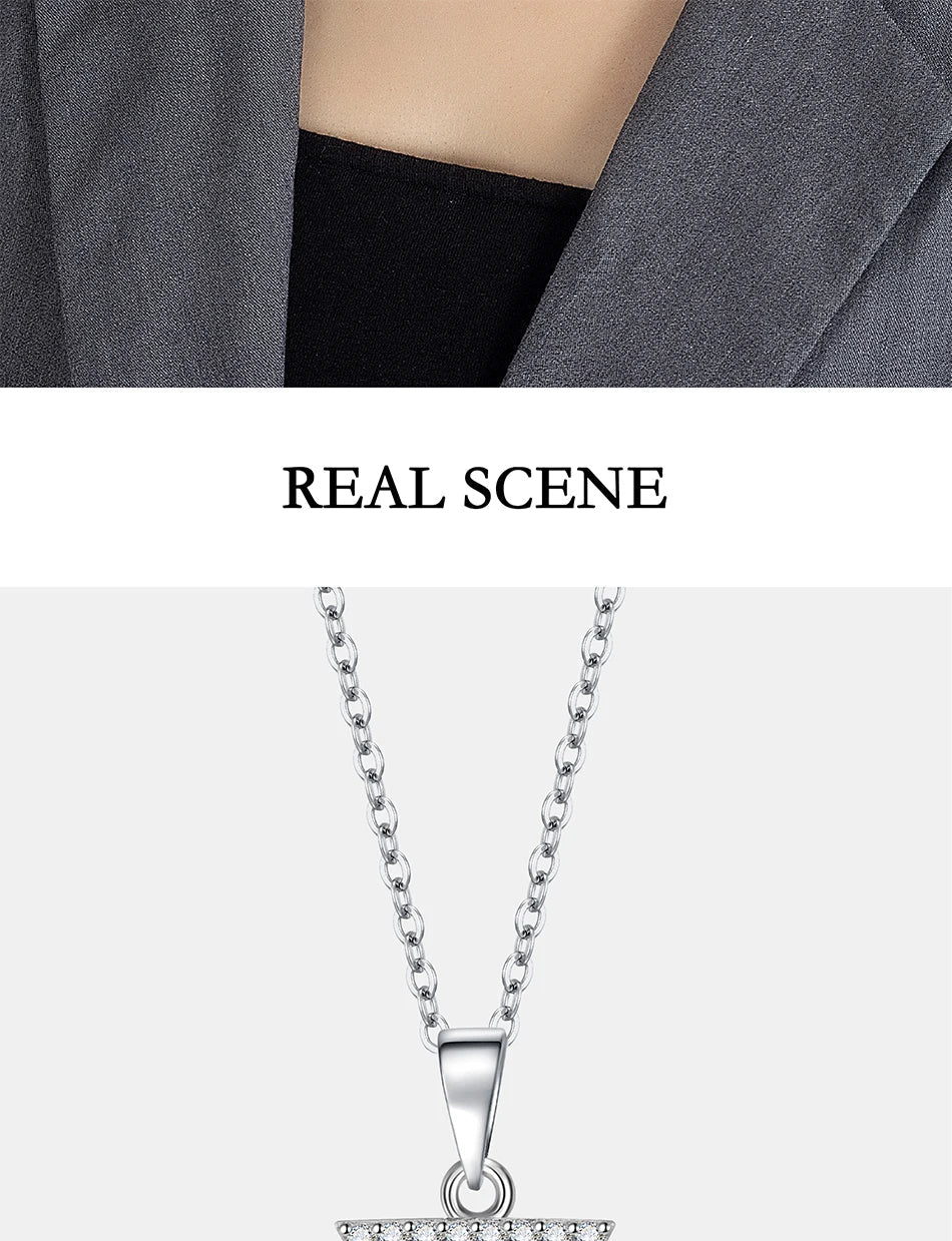0.5/1CT Triangular Moissanite Necklace for Women S925 Pure Silver Laboratory Diamond Pendant Fashion Jewelry Party Gift