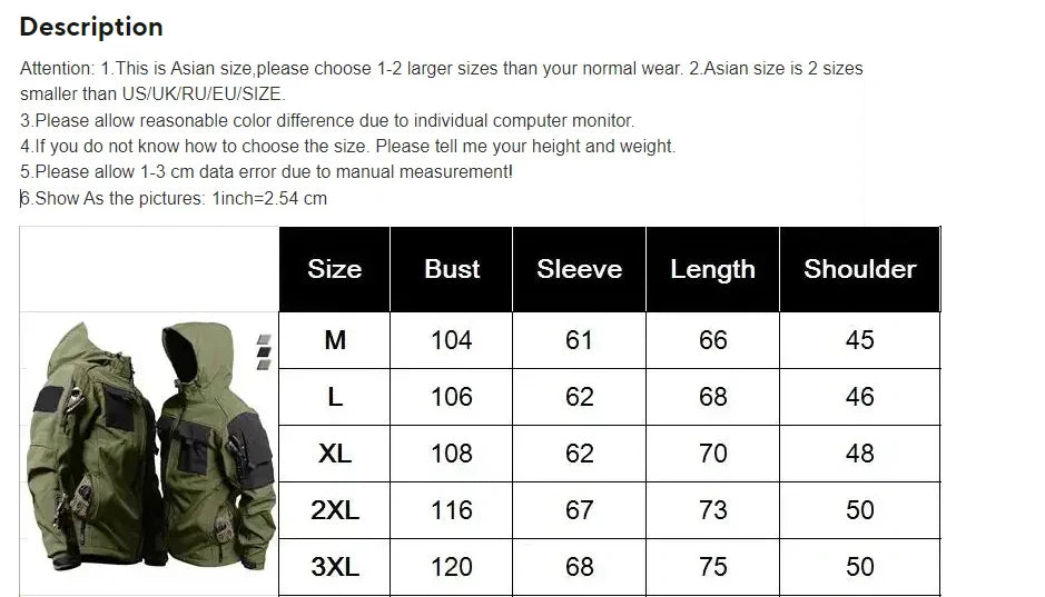 New Autumn WinterTactical Jackets Men Military Soft Shell Waterproof Windproof Hooded Jacket Outdoor Functional Multi-pockets