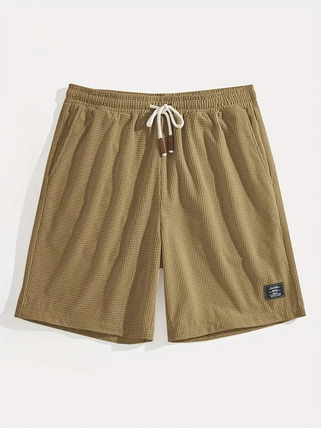 Men's Waffle Texture Shorts Summer Casual Sports Plus Size Loose Fit Knee-Length Shorts Male Oversized Streetwear Beach Pants