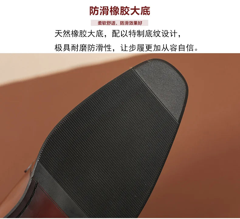 Loafer Shoes For Men Genuine Leather Mens Shoes Driving Shoes Leisure Business Lazy Shoes Plus Size 37-47