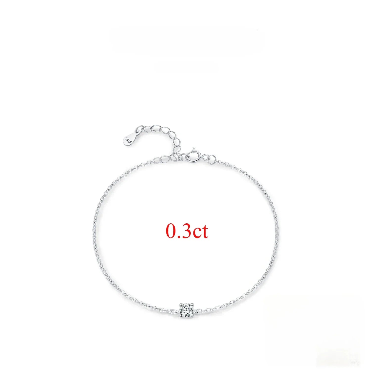 Trendy 0.1-0.5CT Moissanite Bracelets for Women Elegant Lab Diamond Adjustable Chain 925 Sterling Silver Wedding Jewelry