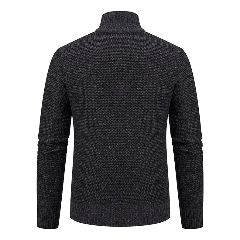 Autumn Winter Sweater Men's Loose Cardigan New Cold High Neck Jumpers Patchworked Windbreaker Casual Jackets