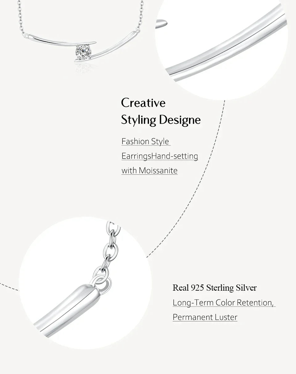Luxury 5.0mm D Color Moissanite Necklace for Women Real 925 Sterling Silver Moissanite Diamond Wedding Anniversary Gift