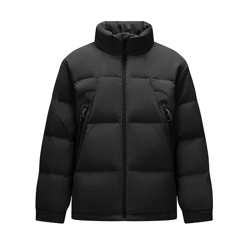 Down Jacket Men Textured Loose Stand Collar Puffer Versatile 2025 Winter Man Clothes Warm Outerwear