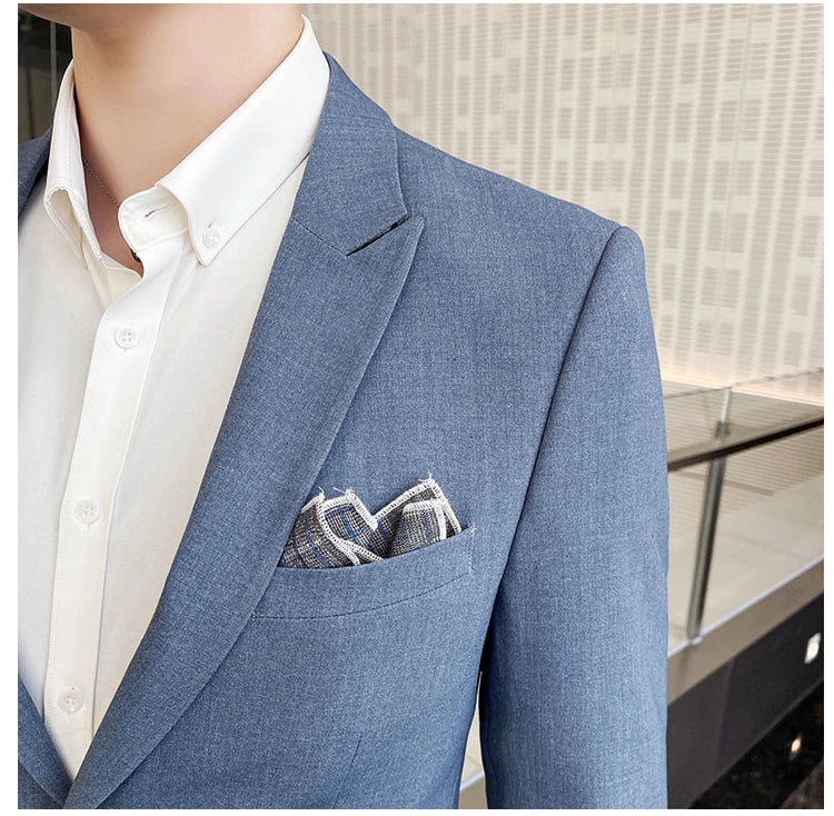 2025 Slim Fit Three-Piece Business Suit Set High-End Korean Style Wedding Groom Party Dress Suit Vest Trousers M-4XL