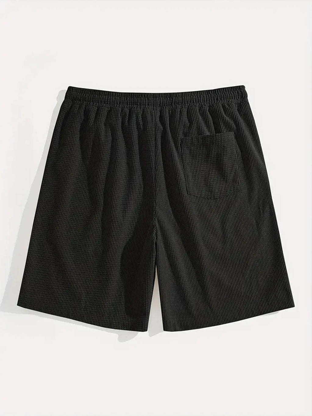 Men's Waffle Texture Shorts Summer Casual Sports Plus Size Loose Fit Knee-Length Shorts Male Oversized Streetwear Beach Pants