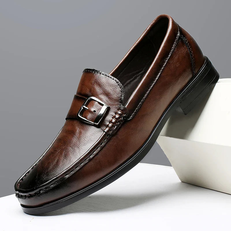 High Quality Men's Genuine Leather Loafers Handmade Casual Shoes Moccasins Slip on Walking Flats Versatile Male Business Shoes
