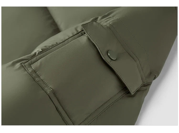 Down Jacket Men Winter 90% Down Fill Goose Down Thickened Water-Repellent Anti-Static Long Hooded Outerwear Men'S Wear