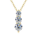 4mm&5mm&6mm Round Cut Moissanite Pendant Necklace For Women 14K Gold Filled Lab Diamond Necklaces Jewelry