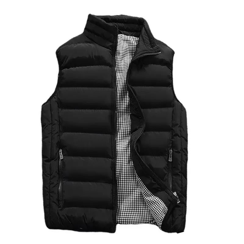 Men's Embroidery Brand High Quality Warm Vest Vest, Autumn and Winter Luxury Fashion Brand, Sleeveless Outdoor Windproof Jacket
