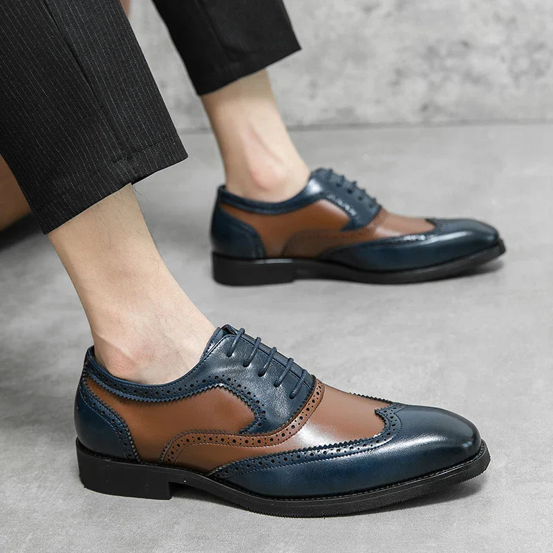 Italy High Quality Pointed Fashion Oxford Shoes Lace Up Men's Shoes Pointed Style Luxury Moccasin Casual Luxury Leather Shoes