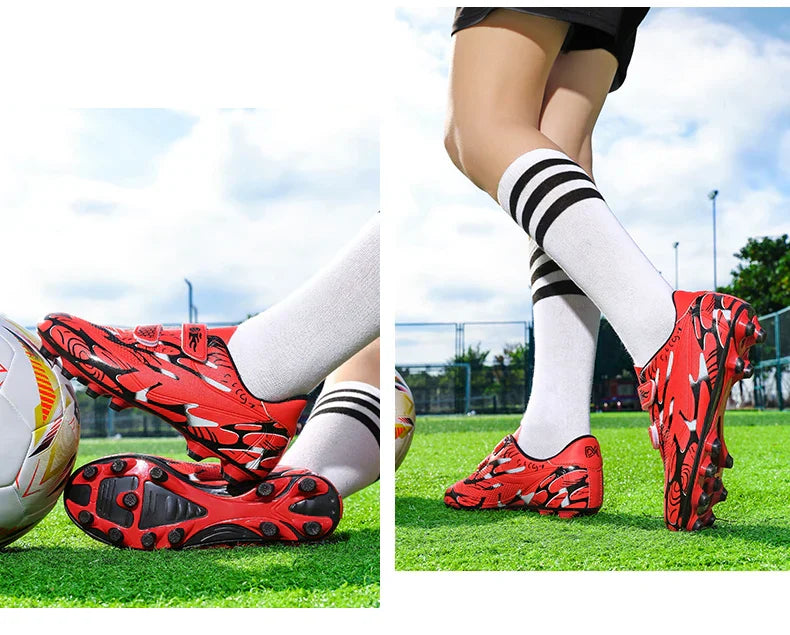 Children Football Shoes Professional Indoor Non Slip TF/FG Fast Grass Boys Match Wear Resistant Training Football Shoes for Kids