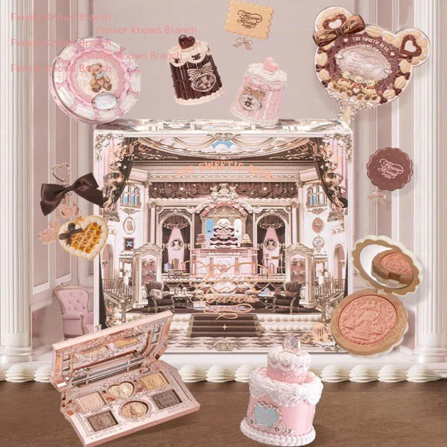 THE SWEETIE BEAR COLLECTION Makeup Gift Set All In Concealer Palette Blush Setting Powder Lip Jelly Gift Box Mirror