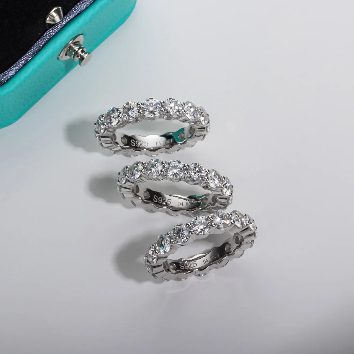 3mm D Color Moissanite Heart Shape Wedding Bands 18k Gold Plated 925 Sterling Silver Bridal Ring Set For Girls Jewelry
