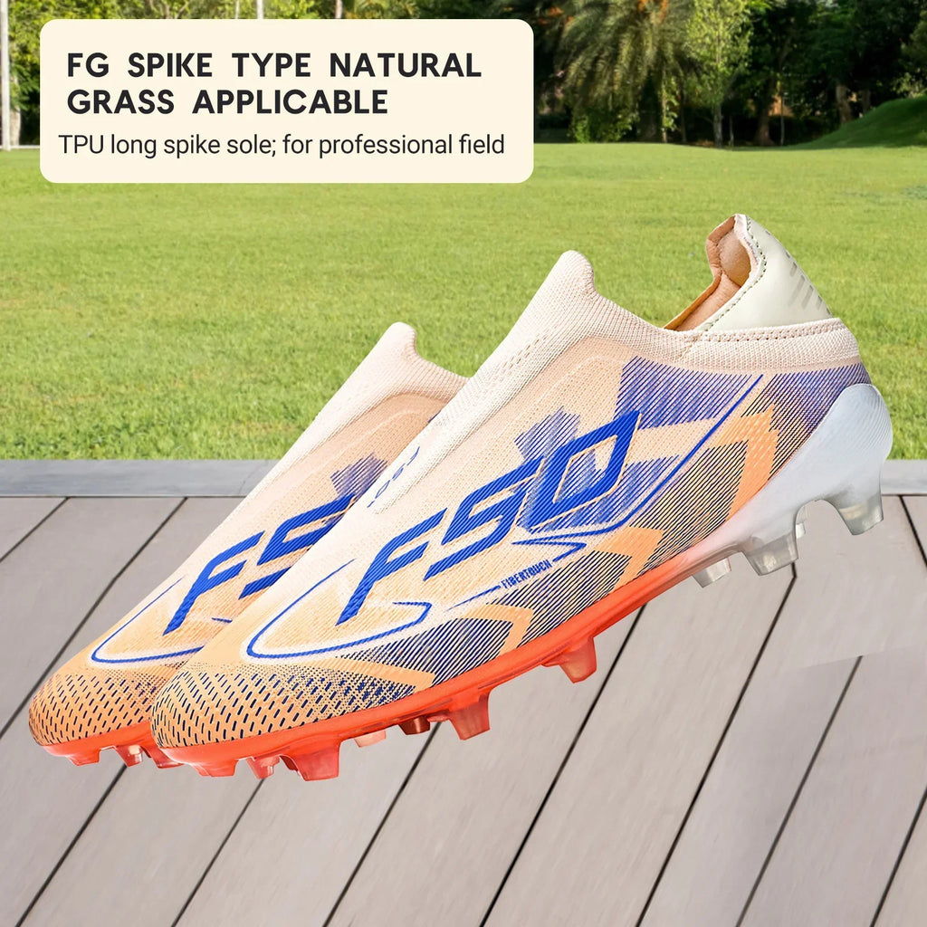 Classic Style AG FG football shoes PU Fabric Ventilated Upper TPU Wearproof Outsole Unisex Kids Outdoor Football Shoes