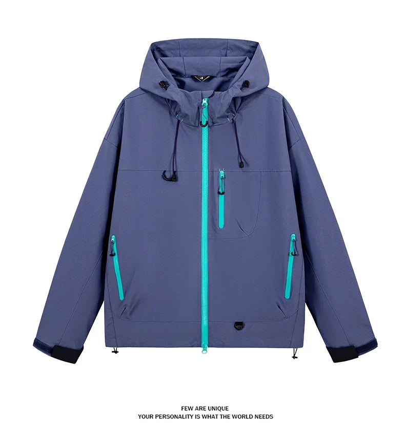 Men's Women's Waterproof Hiking Jacket Trekking Camping Mountaineering Windbreaker Unisex Outdoor Sport Windproof Rain Coat