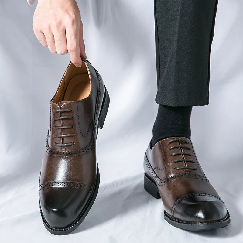 Men's Casual Business Shoes – Breathable Leather Office Footwear, EU Sizes 40–48