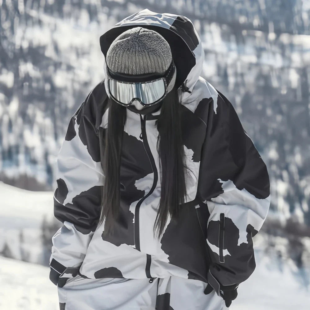 SNOW Winter Ski Jacket Men Waterproof Insulated Snow Tops Super Loose Snowboard Clothes Breathable Windproof Skiing Hoodies