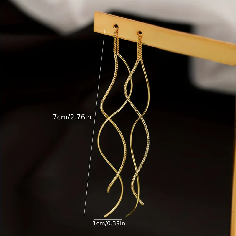 EVISPOL Long Tassel Earlines Fashion Dangle Earrings Before & After The Wave Design Suitable for Christmas Halloween Women Gift
