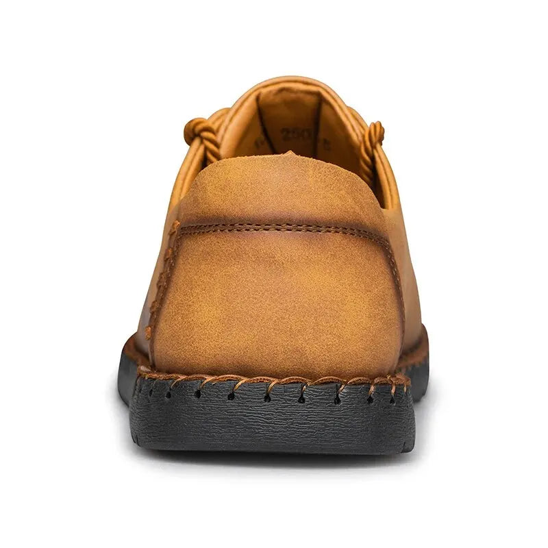CLOHOO Wear-resistant Non-Slip Outdoor Men Shoes for Climbing Trekking Male Lightweight PU Leather Shoes Soft Lace-up Loafers
