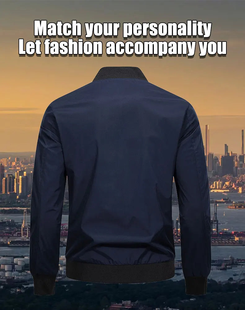 Spring Autumn Men's Casual Jackets Fashion Baseball Coat Light Soft Flying Jackets Men Business Men's Standing Collar Jacket