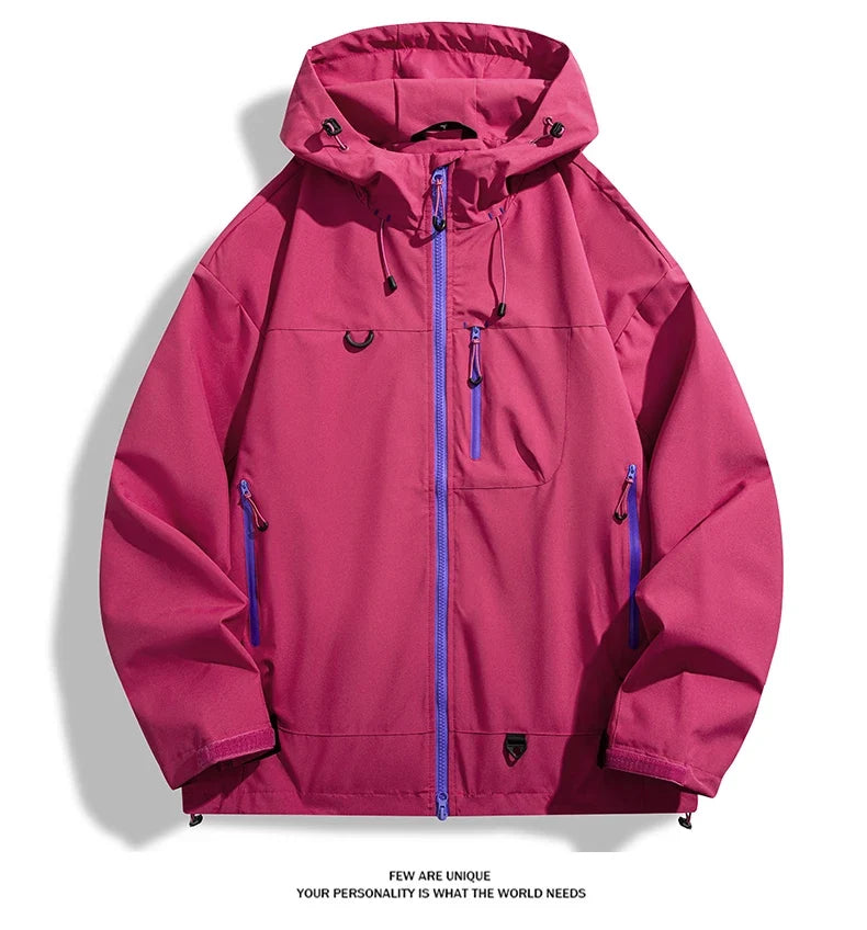 Unisex Waterproof Windbreaker Outdoor Sport Windproof Single-Layer Jacket Men Women Hiking Climbing Trekking Rain Coat