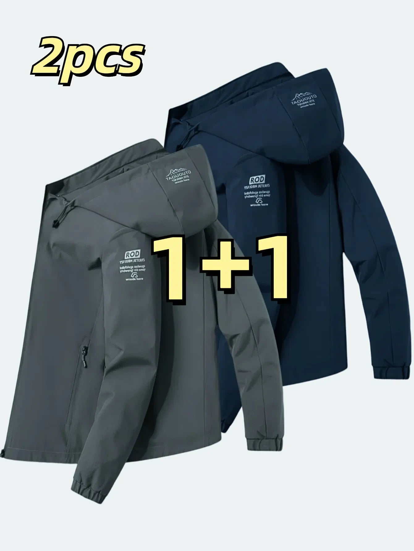Windproof detachable hooded jacket Korean style trendy loose fashion casual men's jacket