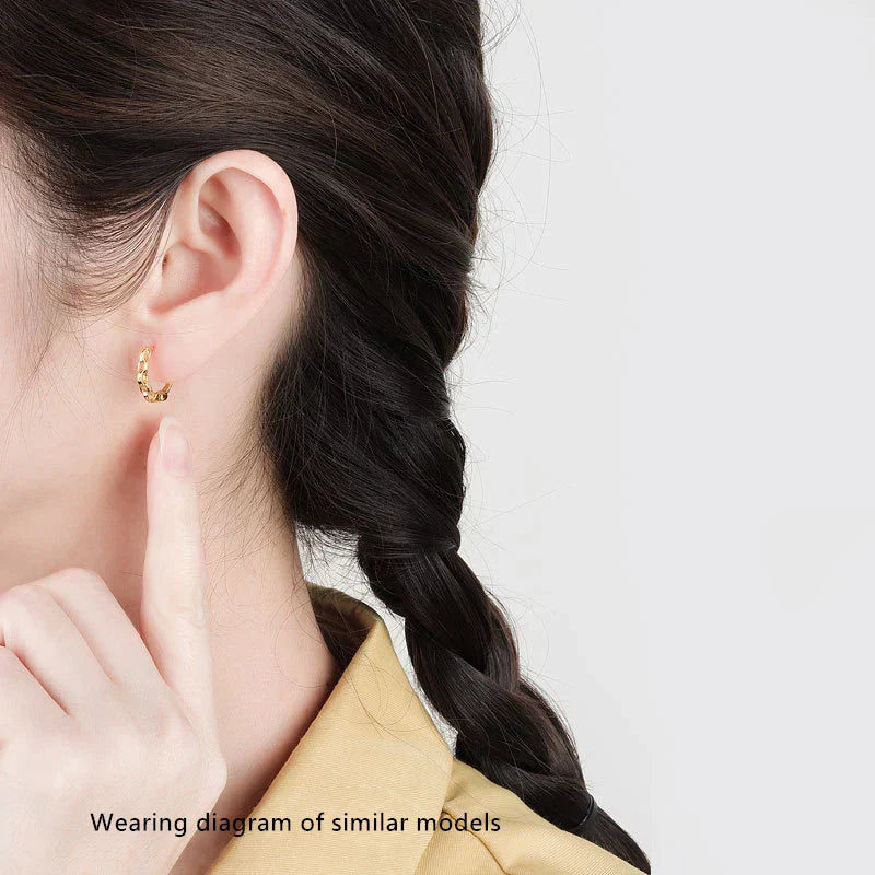 925 Sterling Silver Earring Colorful Dripping Oil Material Ear Ring Ear Buckle Rhombus Shape Trend Wild Girl Women Boy Ear Jewel