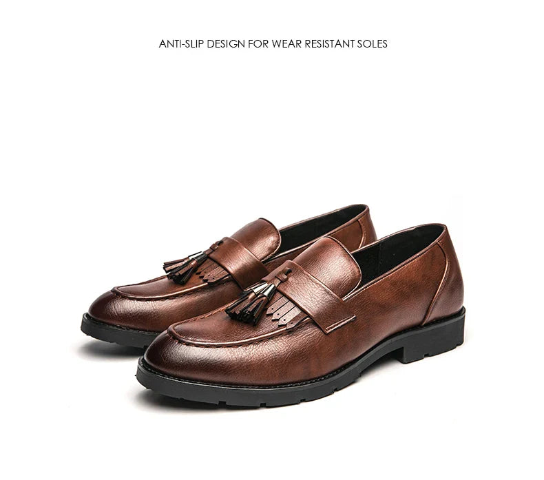 Tassel vamp loafers all match youth suit beamers men Korean version of British men's shoes best man shoes fashion