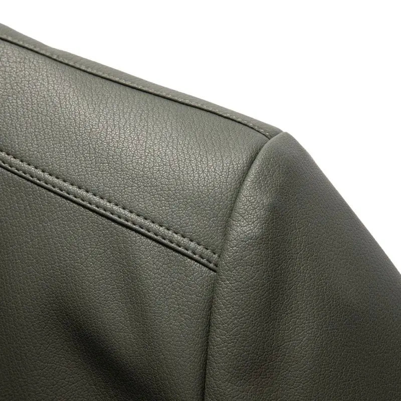 Men's Fashion Casual Large-Sized Goatskin Leather Jacket Lapel Coat High-End Spring Autumn 2025