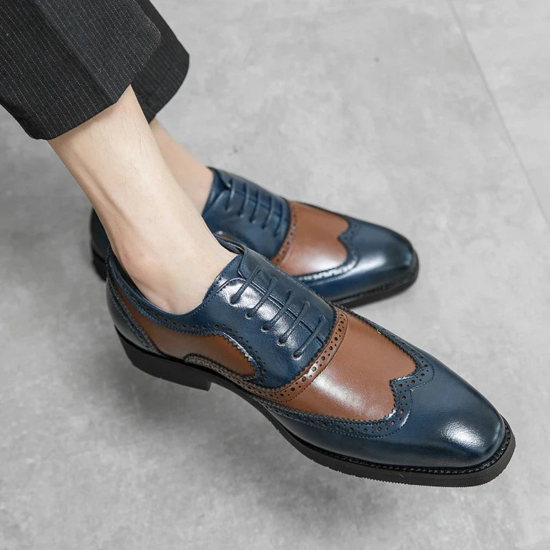 Italy High Quality Pointed Fashion Oxford Shoes Lace Up Men's Shoes Pointed Style Luxury Moccasin Casual Luxury Leather Shoes
