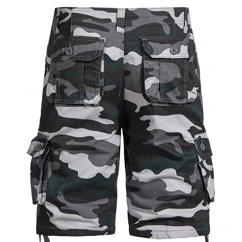 Mens Camo Shorts Men Camouflage Overalls Loose Casual Outdoor Sports Half Pants Side Pocket Cotton Comfortable Shorts
