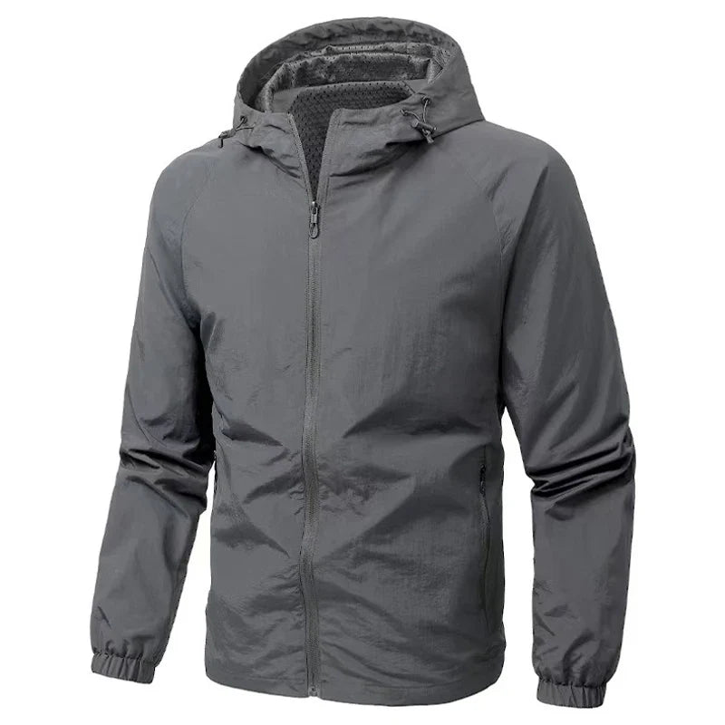 Men’s waterproof hiking jacket, breathable hooded windbreaker, quick dry outdoor coat, autumn, M–5XL