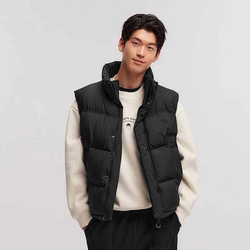Down Vest Men 2025 Winter New Loose Waterproof Couple Matching Solid Versatile Outerwear