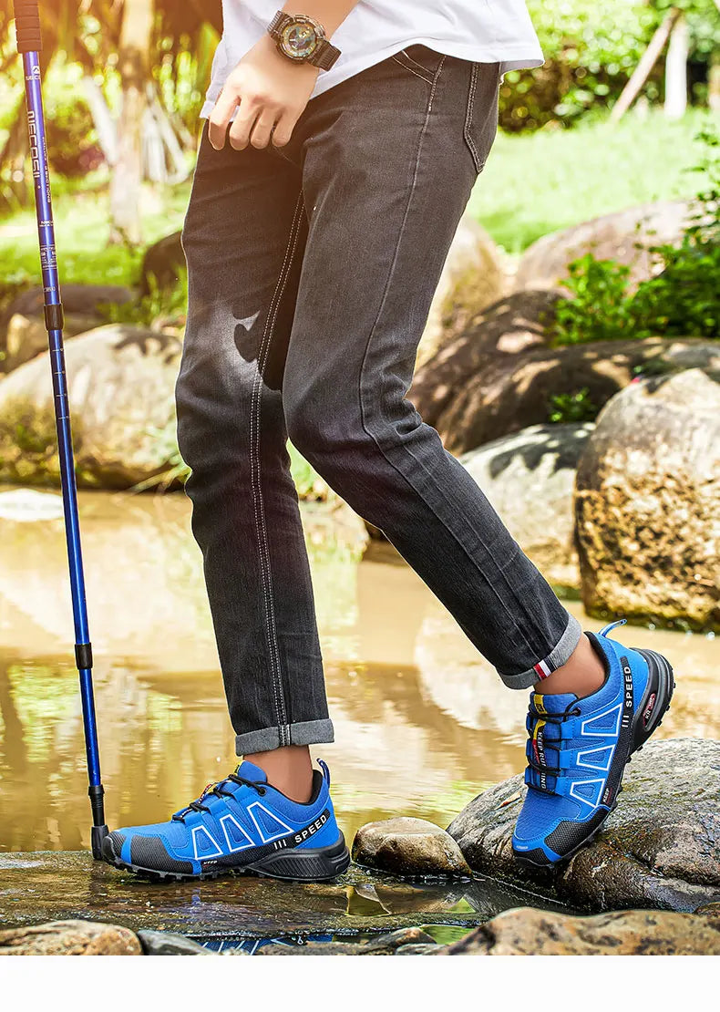 Men‘s Waterproof Hiking Shoes Outdoor Trainers Lace-up Climbing Shoes Women Trekking Sneakers Anti-slip Hunting Tactical Sneaker