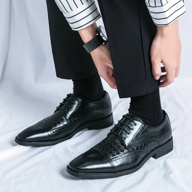 Lace-Up Men's Dress Shoes – Formal Leather Office Footwear for Business and Events