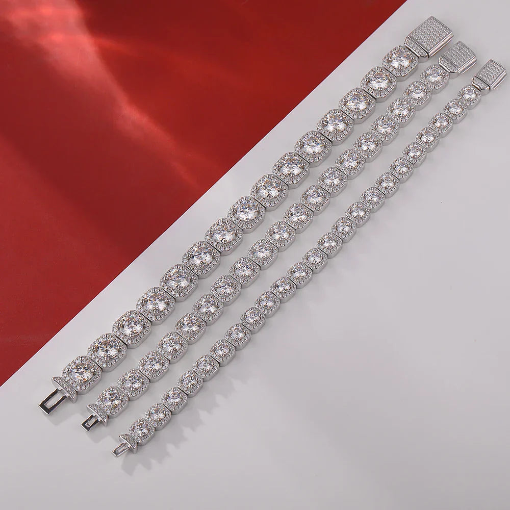 Luxury Full Moissanite Bracelets S925 Silver GRA Certified Lab Diamond Hand Chain for Women Men Wedding Fine Jewelry Gifts