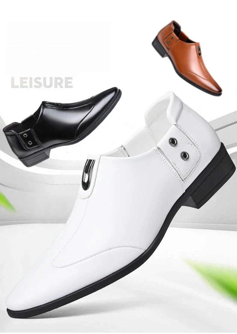 Patent Leather Casual Business Shoes for Men Solid Color Fashion Leather Shoes Male Spring Autumn New Designer Brogue Shoe Man