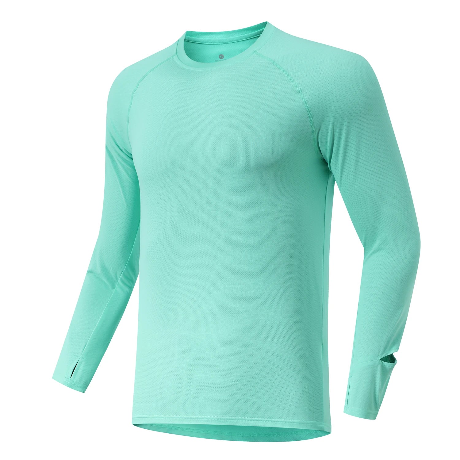 Mens Autumn Running T-Shirt Long Sleeve Anti-UV Workout Tops Shirts Training Shirt with Thumb Hole Anti-Static Cuff Quick Drying