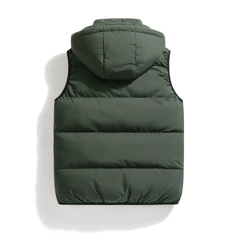 Mens Vest Jacket Warm Sleeveless Jackets Winter Waterproof Zipper Coat Autumn Stand-up Collar Casual Waistcoat Brand Clothing