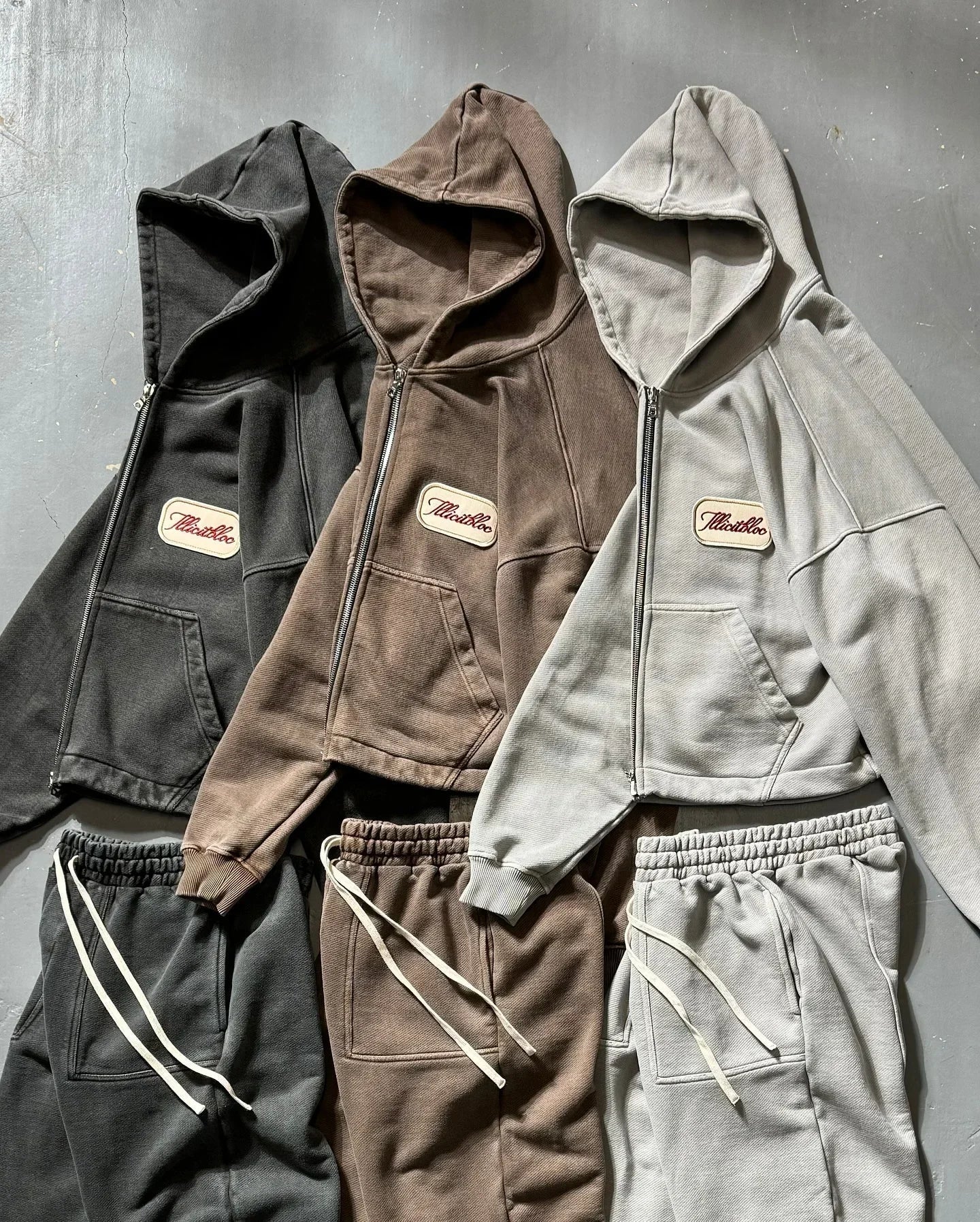 American street solid color casual wear cotton comfortable oversized sweatshirt men two-piece Harajuku jogging pants sportswear
