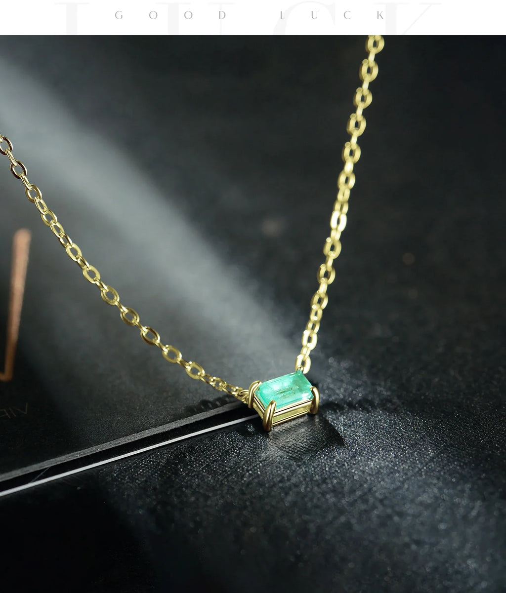 Authentic 925 Sterling Silver Green Tourmaline Necklace Pendant for Women Fashion Bijoux Wedding Statement Jewelry Gifts