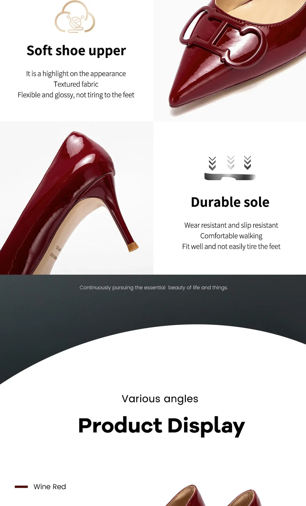 Women's Classic High Heels Simple Upper and Metal Buckle Decoration Simple Fashion Styling